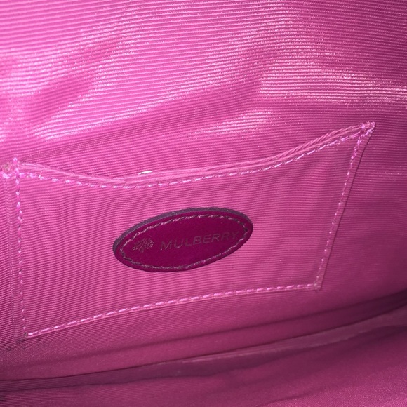 Mulberry purple Maggie clutch with flaws scratches - Picture 3 of 6